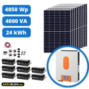   4050 W napelemes rendszer 1000Ah/24V energiatárolóval + VM III 4000 TWIN inverter
