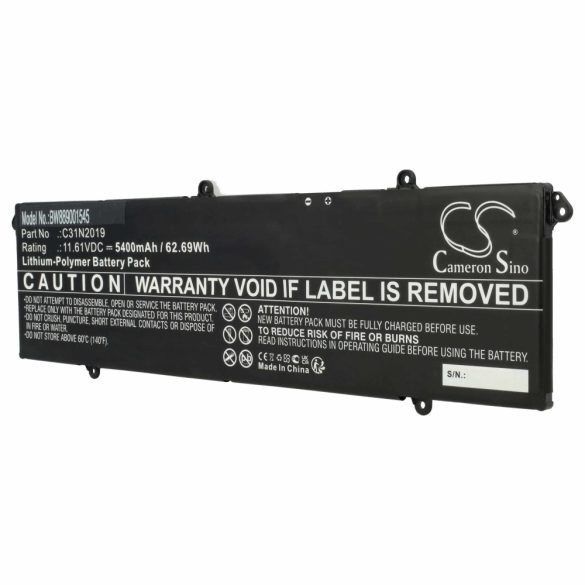 Replacement ASUS Vivobook Pro 14, Pro 15 - 5400mAh 11.61V Li-polymer notebook akku