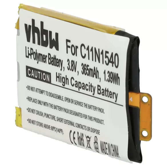 Asus C11N1540, 0B200-01630100 - 365mAh 3.8V Li-polymer - szerszámok a csomagban - okosóra akku - VHBW