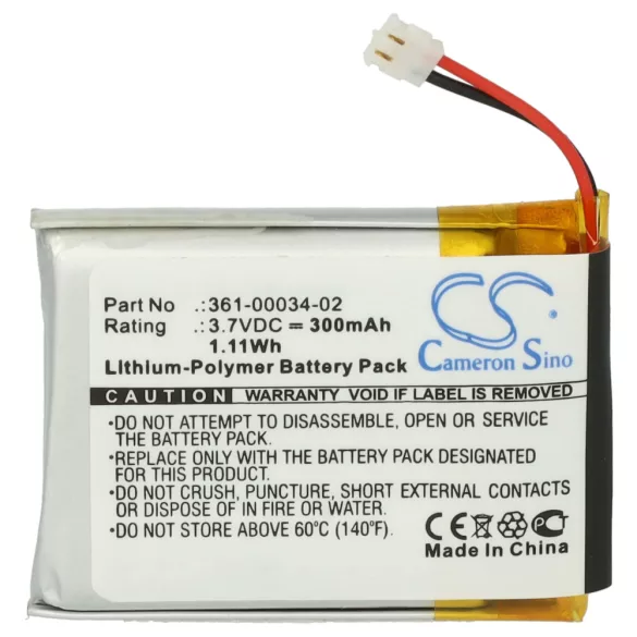 Garmin 361-00034-02 - 300mAh 3.7V Li-polymer - szerszámok a csomagban - okosóra akku - VHBW