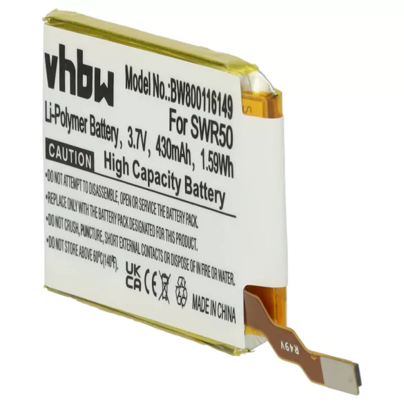 Sony 1288-9079, GB-S10, 1588-0911 - 430mAh 3.7V Li-polymer - szerszámok a csomagban - okosóra akku - VHBW