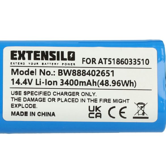 Ariete AT5186033510- 3400mAh, 14.4V, Li-ion porszívó akku