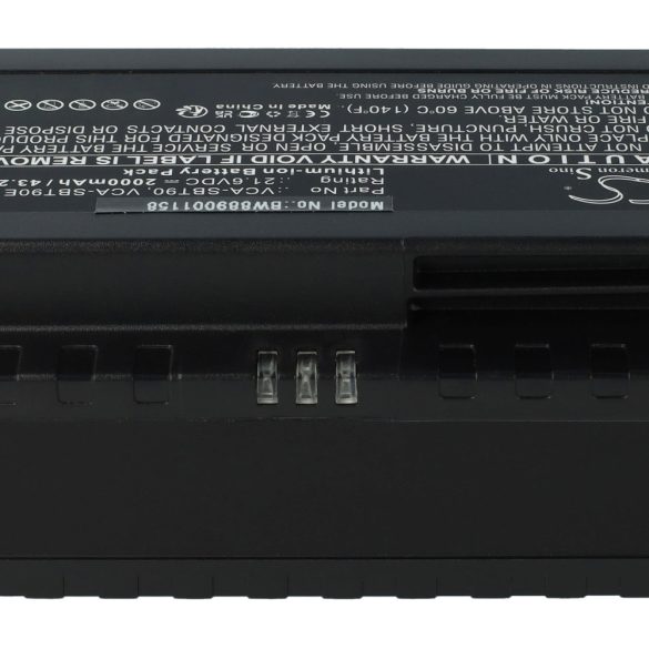 Samsung VCA-SBT90E, VCA-SBT90, DJ96-00221A- 2000mAh, 21.6V, Li-ion porszívó akku