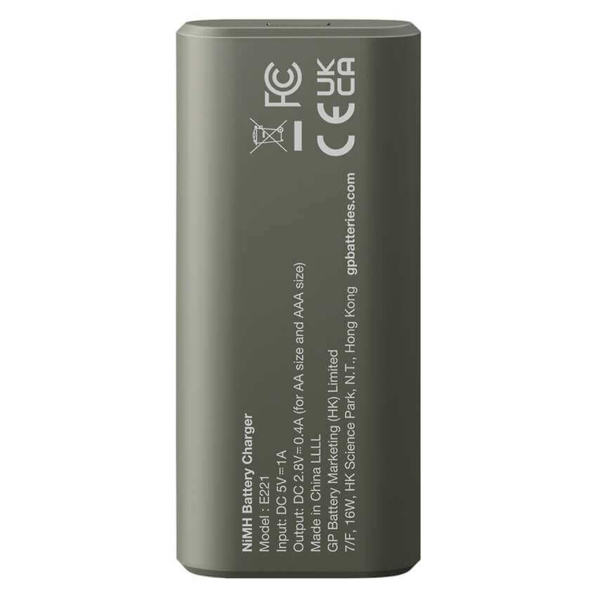 GP ReCyko E221 akkutöltő Powerbank + 2db 2100mAh AA akku