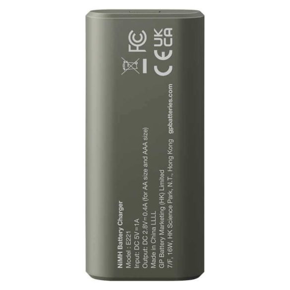 GP ReCyko E221 akkutöltő Powerbank + 2db 2100mAh AA akku