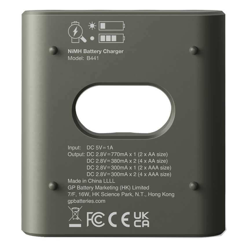 GP ReCyko E441 akkutöltő Powerbank + 4db 2100mAh AA akku