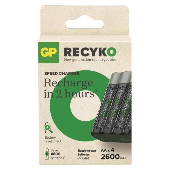 GP ReCyko M452 akkutöltő + 4db 2600mAh AA akku