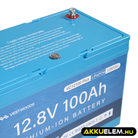 Vestwoods 12V 100Ah LiFePo4 akkumulátor