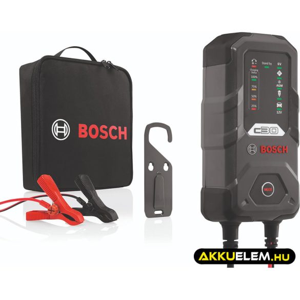 Bosch C30 autó akkumulátor töltő 6V 0.8A /12V 0.8A és 3.8A