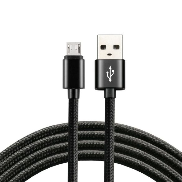everActive USB- mikro USB kábel 2.4A 2m fekete
