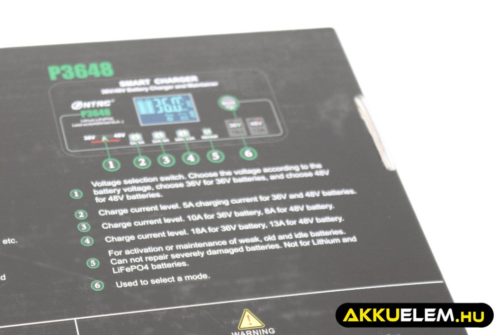 HTRC P3648 36V 18A / 48V 13A Ólom / LiFePO4 akkutöltő
