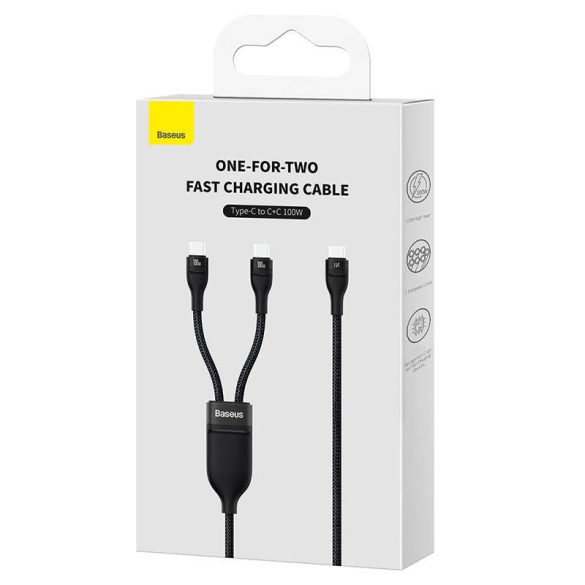 Baseus kábel 100W-ig 2in1 2x USB-C 150cm
