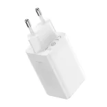 Baseus GaN5 Pro hálózati gyorstöltő, 2xUSB-C + USB, 65W (fehér)