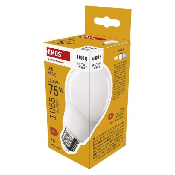 Classic E27 A60 12W (75W) 250° 4000K LED 1055lm NW Basic A+