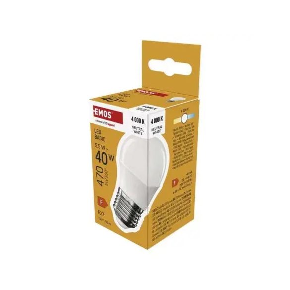 Classic LED Globe 5.5W(40W) E27 NW 470lm