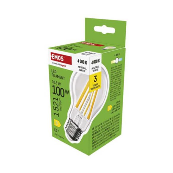Classic E27 A60 10.5W (100w) 4000K LED-izzó 1521lm Filament NW