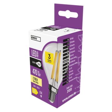   EM E14 470lm 3.4W (40W) 4000K LED WW Filament MINI Globe IZZÓ