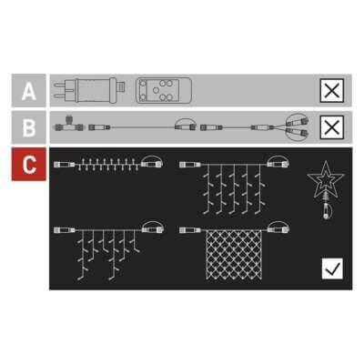 Karácsonyi füzér CNT D1CW01 JÉGCSAP 100Led 1m szél 2m hossz WW (2.5*0.9m)