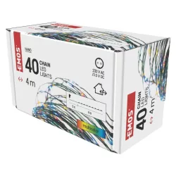   Karácsonyi Fényfüzér 40Led 5+4m IP44 cherry színes D3AM01