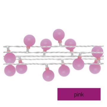   Karácsonyi fényfüzér 40Led 5+4m IP44 cherry RÓZSASZÍN D5AP01 