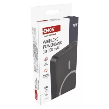   EMOS Powerbank WI 10 000 mAh, 20 W+Wireless B0551GY LIPO 3,85V  külsŐ