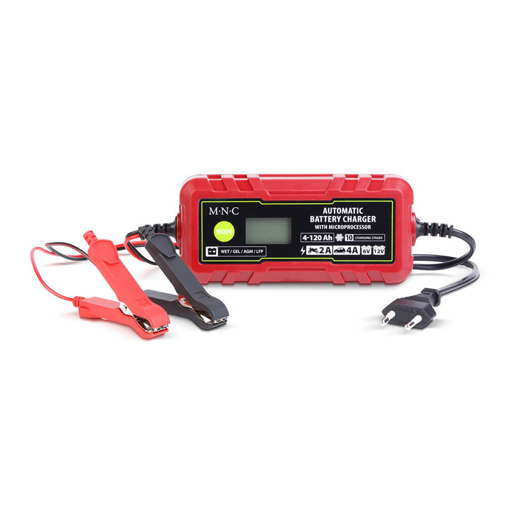 Autós akkumulátor töltő + LiFePO4 6/12V 2A 12V/4A IP65