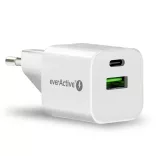 everActive USB töltő SC-390Q fehér QC3 + USB-C 30W GaN
