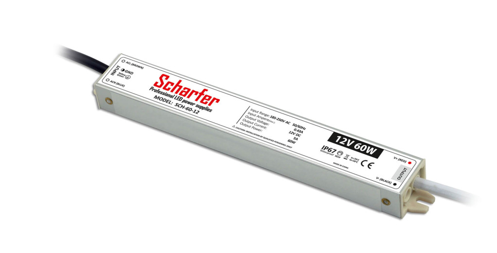 Scharfer 12V 5A 60W IP67 LED-tápegység SCH-60-12