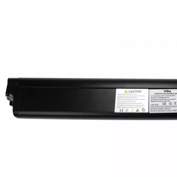 elektromos kerékpár akku - Zündapp Z810 - 14.5 Ah 36 V Li-Ion, fekete - Utángyártott