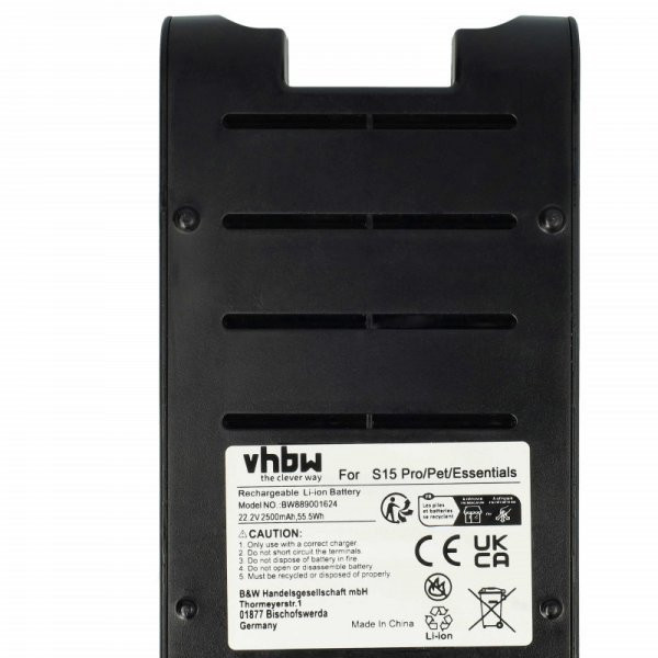 akku Tineco S15 Essentials, Pet, Pro 2500mAh, 22.2V, Li-Ion - Utángyártott porszívó akku