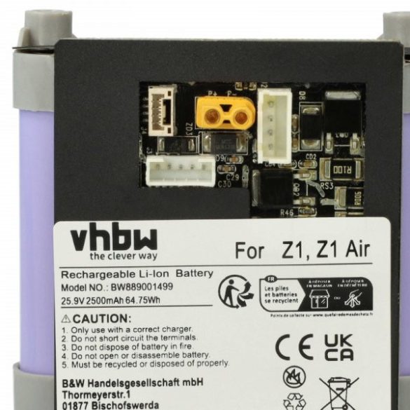 akku Roidmi Z1 Air XCQ15RM, XCQ05RM 2500mAh, 25.9V, Li-Ion - Utángyártott porszívó akku