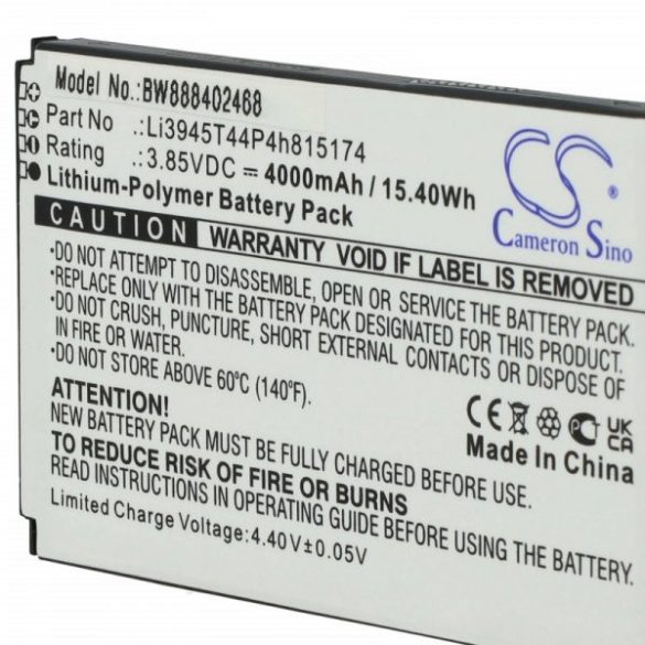 Mobil Router ZTE Li3945T44P4h815174 - 4000 mAh 3.85 V Li-polymer - Utángyártott akku
