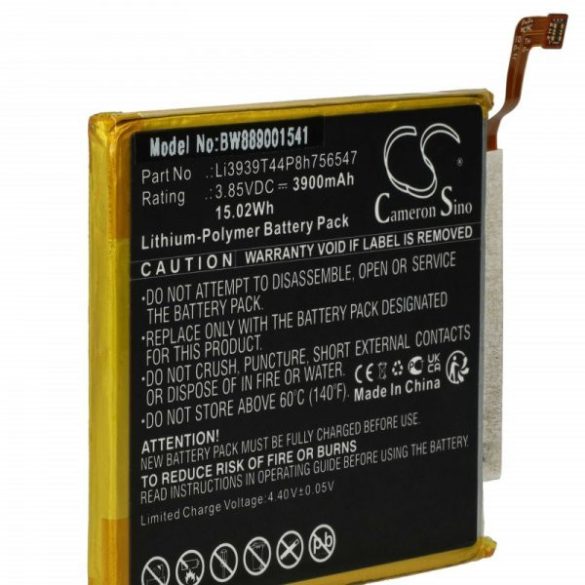 ZTE LI3939T44P8H756547 - 3900 mAh 3.85 V Li-polymer - Utángyártott telefon akku