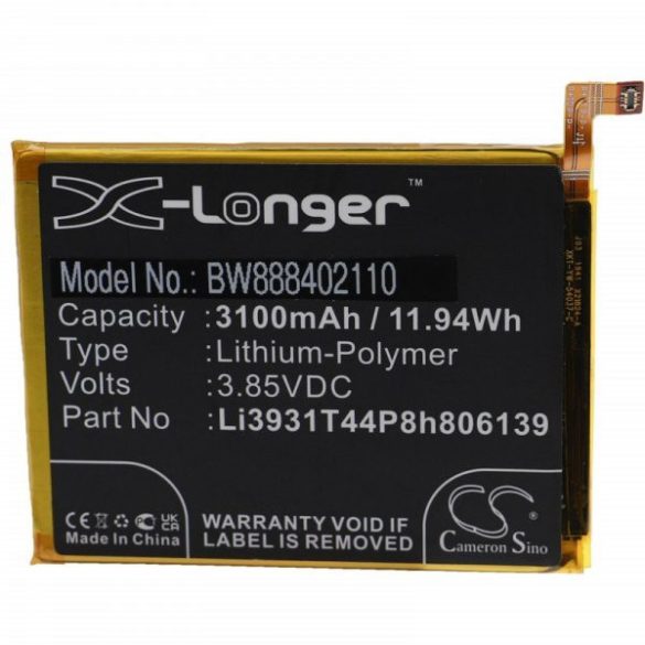 ZTE Li3931T44P8h806139 - 3100 mAh 3.85 V Li-polymer - Utángyártott telefon akku