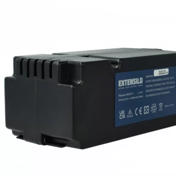Fűnyíró Yard Force 862601, 0862622, 0862622001 - 5000 mAh 25.2 V Li-Ion, fekete - Utángyártott akku - VHBW