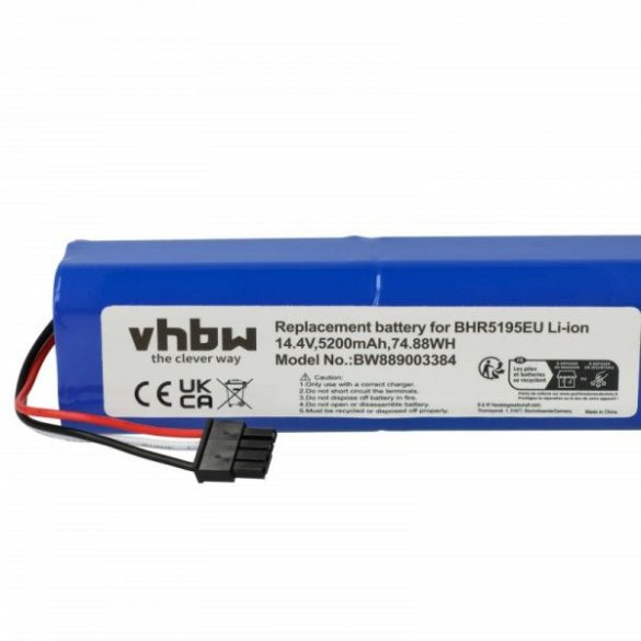 Xiaomi P2150-4S2P-MMBK for Dreame 5200mAh, 14.4V, Li-Ion - Utángyártott porszívó akku