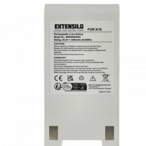 Xiaomi MJWXCQ04ZM for Xiaomi 3400mAh, 25.2V, Li-Ion - Utángyártott porszívó akku