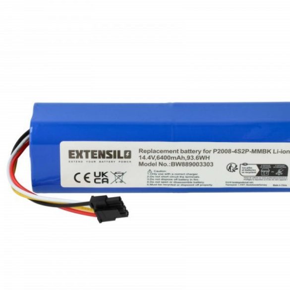 Xiaomi STYTJ01ZHM, BRR-2P4S-5200S, P2008-4S2P-MMBK for Dreame 6400mAh, 14.4V, Li-Ion - Utángyártott porszívó akku