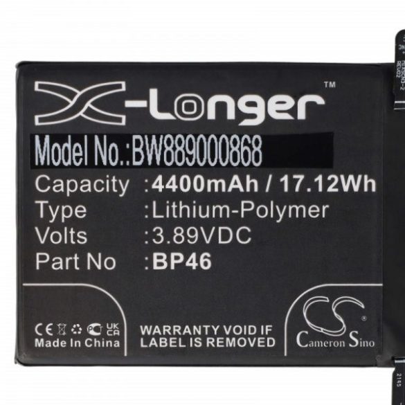 Xiaomi BP46 - 4400 mAh 3.89 V Li-polymer - Utángyártott telefon akku