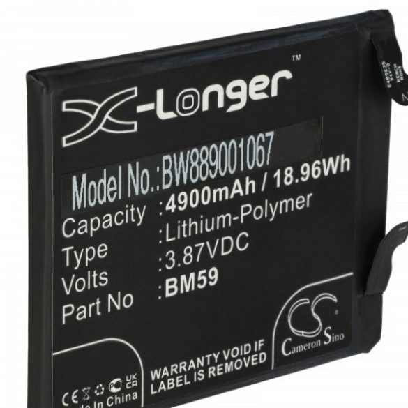 Xiaomi BM59 - 4900 mAh 3.87 V Li-polymer - Utángyártott telefon akku