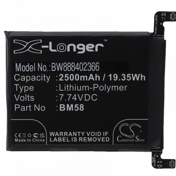   Xiaomi BM58 - 2500 mAh 7.74 V Li-polymer - Utángyártott telefon akku