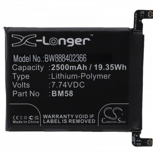 Xiaomi BM58 - 2500 mAh 7.74 V Li-polymer - Utángyártott telefon akku