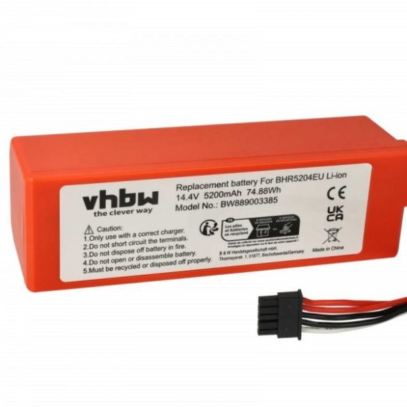 Xiaomi BYD D099-4S2P, 4INR19/66-2, 260S-INR-MH1-4S1P for Xiaomi 5200mAh, 14.4V, Li-Ion - Utángyártott porszívó akku
