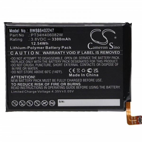   Wiko PT34H406082W - 3300 mAh 3.8 V Li-polymer - Utángyártott telefon akku