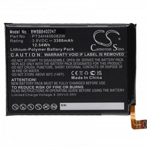 Wiko PT34H406082W - 3300 mAh 3.8 V Li-polymer - Utángyártott telefon akku