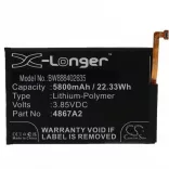Wiko 4867A2 - 5800 mAh 3.85 V Li-polymer - Utángyártott telefon akku - VHBW
