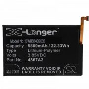  Wiko 4867A2 - 5800 mAh 3.85 V Li-polymer - Utángyártott telefon akku