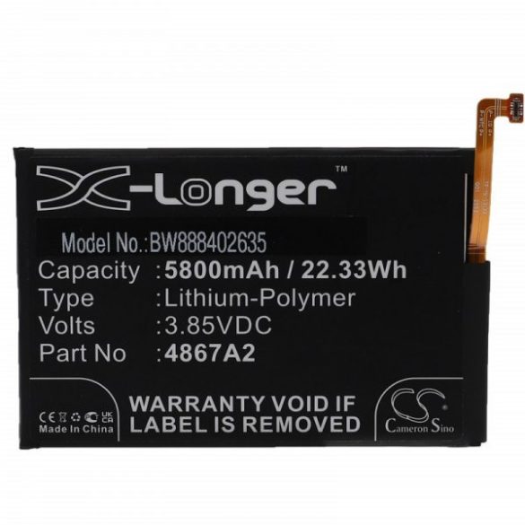 Wiko 4867A2 - 5800 mAh 3.85 V Li-polymer - Utángyártott telefon akku