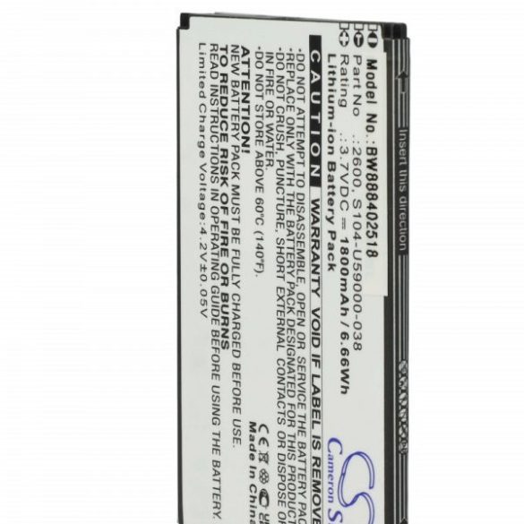 Wiko 2600, S104-U59000-038 - 1800 mAh 3.7 V Li-Ion - Utángyártott telefon akku