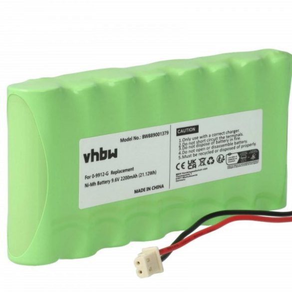 Visonic 103-300672, 0-9912-G, GP180AAH8BMX - 2200 mAh 9.6 V NiMH Utángyártott riasztórendszer akku